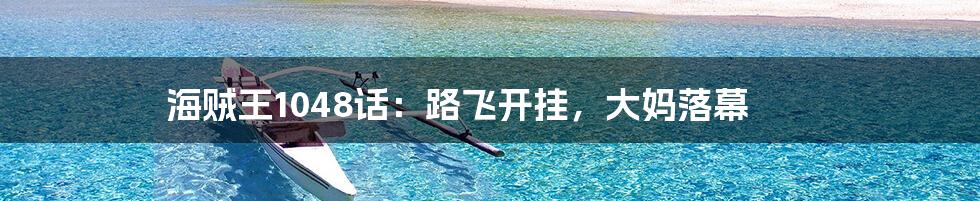 海贼王1048话：路飞开挂，大妈落幕