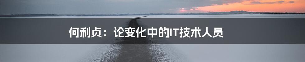 何利贞：论变化中的IT技术人员