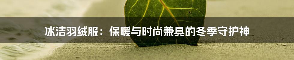 冰洁羽绒服：保暖与时尚兼具的冬季守护神