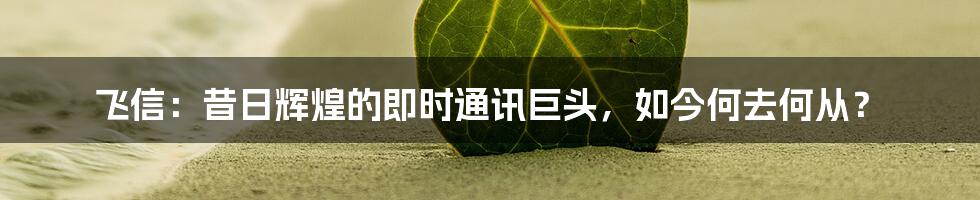 飞信：昔日辉煌的即时通讯巨头，如今何去何从？