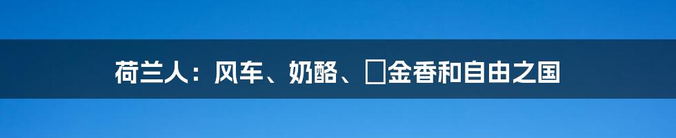 荷兰人：风车、奶酪、鬱金香和自由之国