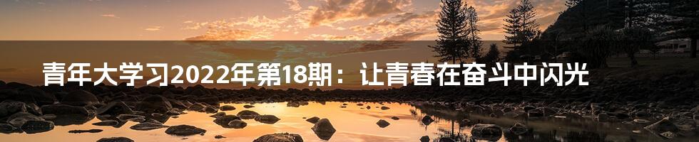 青年大学习2022年第18期：让青春在奋斗中闪光