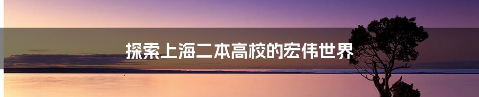 探索上海二本高校的宏伟世界