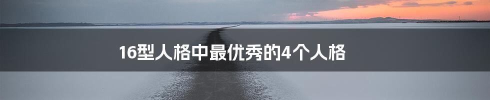 16型人格中最优秀的4个人格