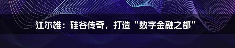 江尔雄：硅谷传奇，打造“数字金融之都”