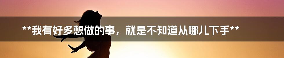 **我有好多想做的事，就是不知道从哪儿下手**