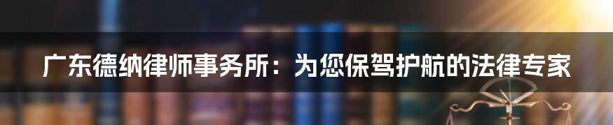 广东德纳律师事务所：为您保驾护航的法律专家