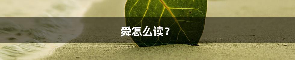 舜怎么读？