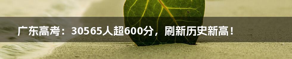 广东高考：30565人超600分，刷新历史新高！