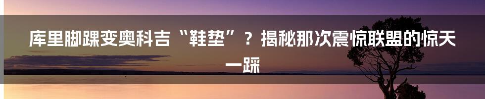 库里脚踝变奥科吉“鞋垫”？揭秘那次震惊联盟的惊天一踩