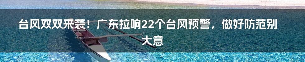 台风双双来袭！广东拉响22个台风预警，做好防范别大意