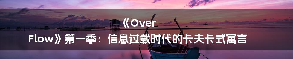 《Over Flow》第一季：信息过载时代的卡夫卡式寓言