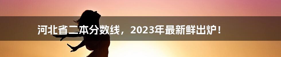 河北省二本分数线，2023年最新鲜出炉！