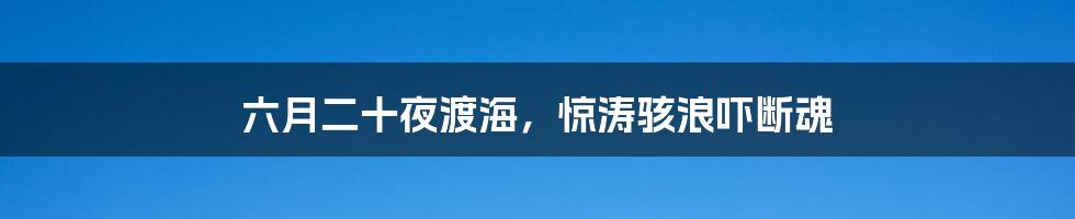 六月二十夜渡海，惊涛骇浪吓断魂