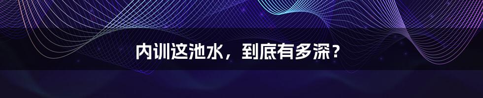 内训这池水，到底有多深？