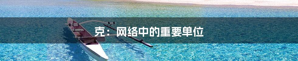 克：网络中的重要单位