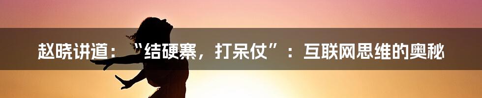 赵晓讲道：“结硬寨，打呆仗”：互联网思维的奥秘