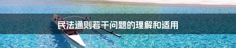 民法通则若干问题的理解和适用