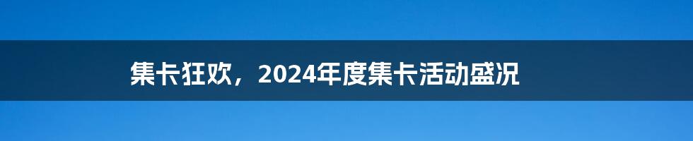 集卡狂欢，2024年度集卡活动盛况