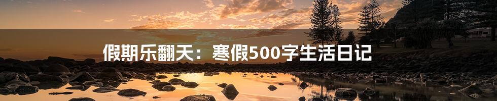 假期乐翻天：寒假500字生活日记