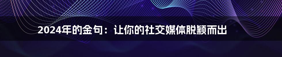 2024年的金句：让你的社交媒体脱颖而出