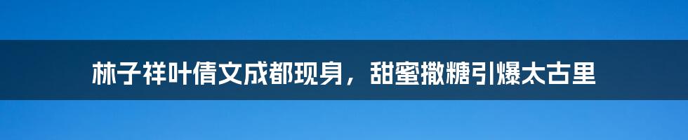 林子祥叶倩文成都现身，甜蜜撒糖引爆太古里