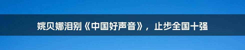 姚贝娜泪别《中国好声音》，止步全国十强