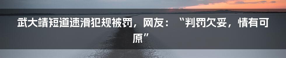 武大靖短道速滑犯规被罚，网友：“判罚欠妥，情有可原”