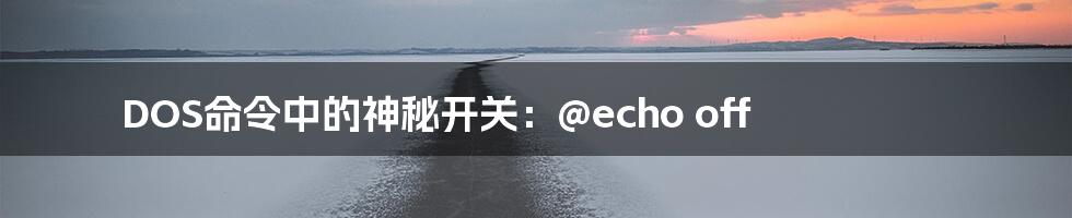 DOS命令中的神秘开关：@echo off