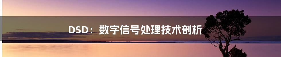 DSD：数字信号处理技术剖析