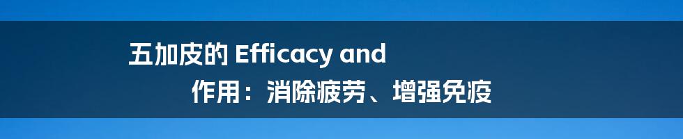 五加皮的 Efficacy and 作用：消除疲劳、增强免疫