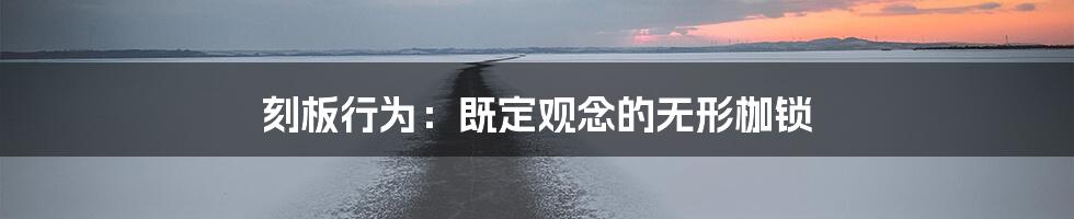 刻板行为：既定观念的无形枷锁