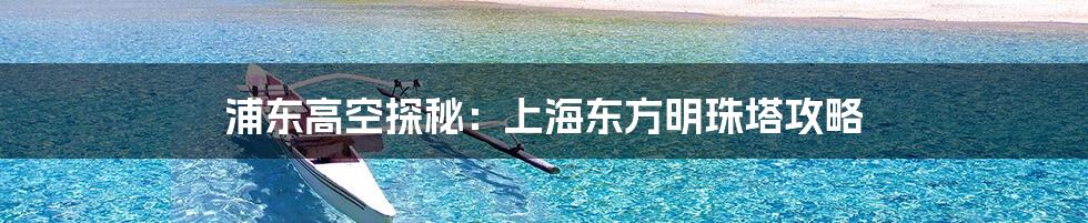 浦东高空探秘：上海东方明珠塔攻略