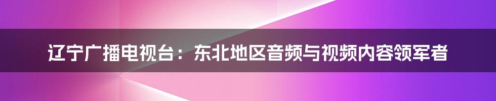 辽宁广播电视台：东北地区音频与视频内容领军者