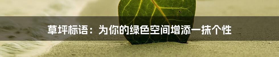 草坪标语：为你的绿色空间增添一抹个性