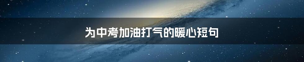 为中考加油打气的暖心短句