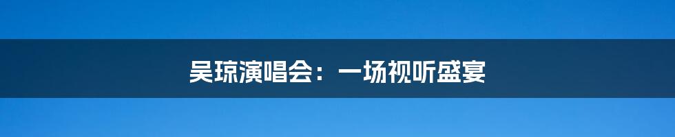 吴琼演唱会：一场视听盛宴