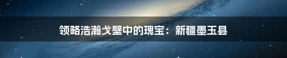 领略浩瀚戈壁中的瑰宝：新疆墨玉县