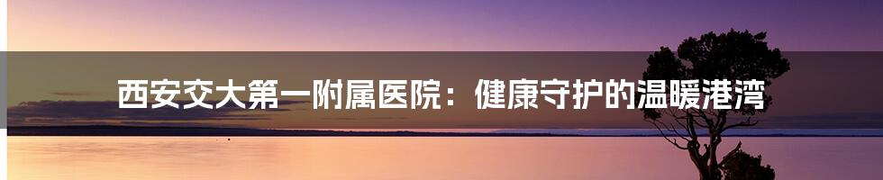 西安交大第一附属医院：健康守护的温暖港湾