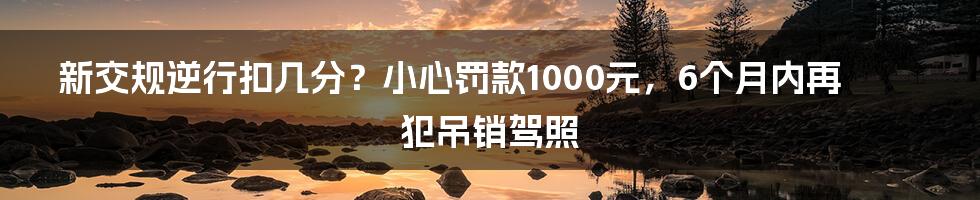 新交规逆行扣几分？小心罚款1000元，6个月内再犯吊销驾照