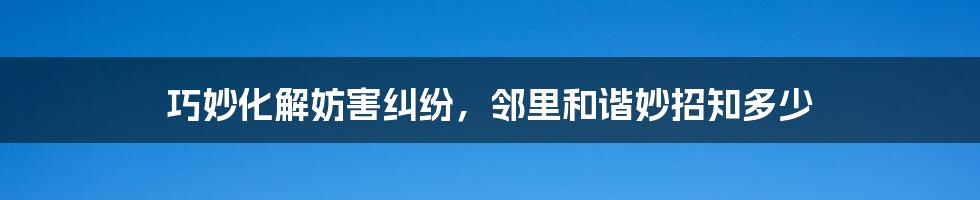 巧妙化解妨害纠纷，邻里和谐妙招知多少