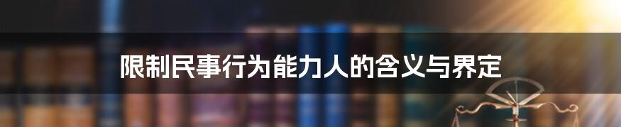 限制民事行为能力人的含义与界定