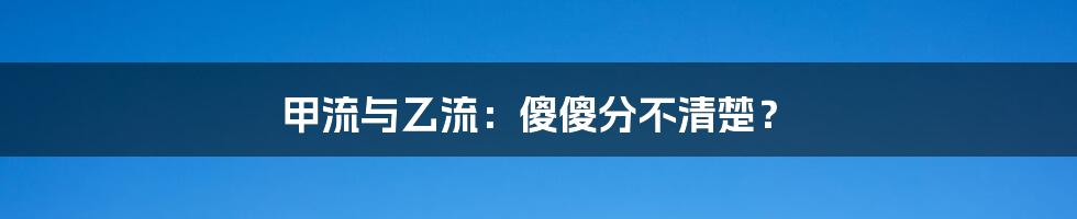 甲流与乙流：傻傻分不清楚？