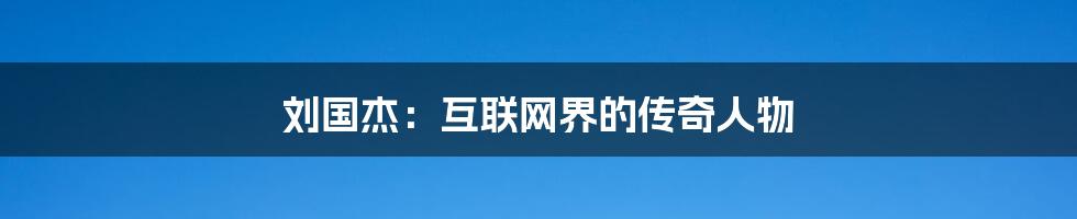 刘国杰：互联网界的传奇人物