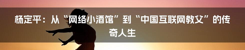 杨定平：从“网络小酒馆”到“中国互联网教父”的传奇人生