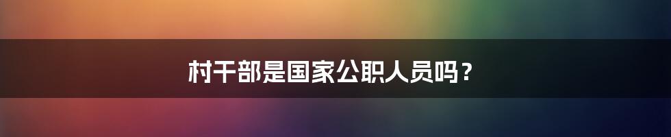 村干部是国家公职人员吗？