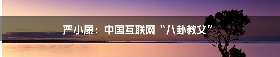 严小康：中国互联网“八卦教父”