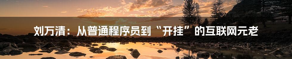 刘万清：从普通程序员到“开挂”的互联网元老