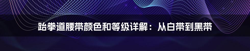 跆拳道腰带颜色和等级详解：从白带到黑带