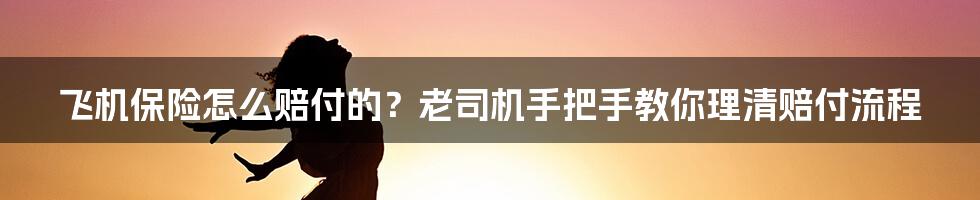 飞机保险怎么赔付的？老司机手把手教你理清赔付流程